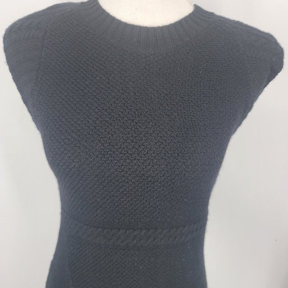 W by Worth 100% Wool Knit Sweater Dress Black Sleeveless Button Back Size Small - Picture 5 of 9